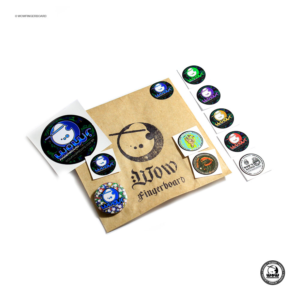 Wow Fingerboard Sticker Pack Mini Logo