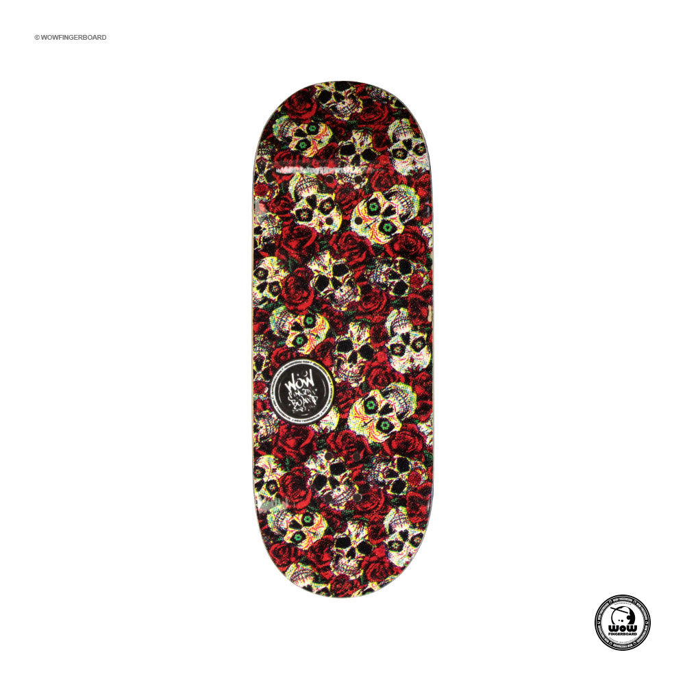 Wow Fingerboard Deck Pads Zombie Skull Roses 33.6mm